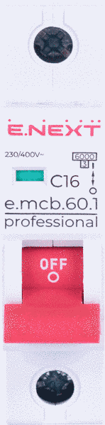 Модульный автоматический выключатель e.mcb.pro.60.1.С 16 new, 1р, 16А, С, 6кА E.NEXT p042008 p042008 фото