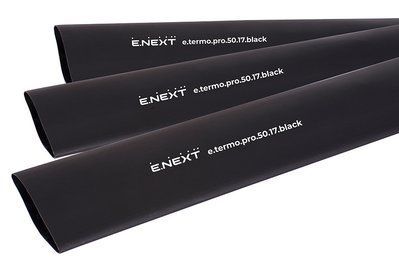 Термоусаджувальна трубка з клейовим шаром e.termo.pro.50.17.black, 50/17, 1м, чорна E.NEXT p092052 p092052 фото