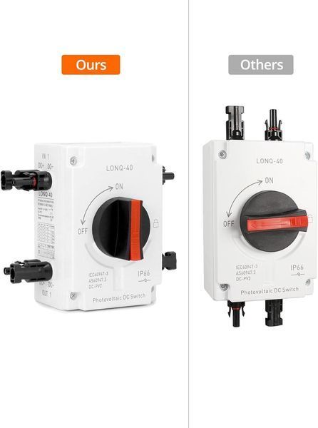 Вимикач постійного струму 32А 1200V IP66 QWORK&reg; для сонячних панелей 32А 1200V IP66 WD10531 фото