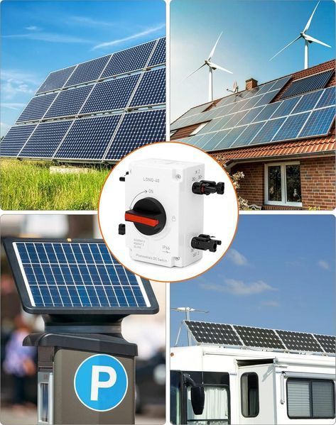 Вимикач постійного струму 32А 1200V IP66 QWORK&reg; для сонячних панелей 32А 1200V IP66 WD10531 фото