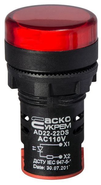 Сигнальная арматура AD22-22DS красная 110V АC A0140030067 для визуального контроля состояния электрических кругов A0140030067 фото