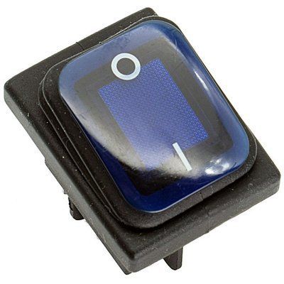 Выключатель KCD4-201NW синий с подсветкой 16A/250V I-O IP65 KCD4-201NW blue 250V фото