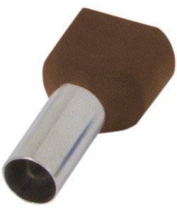 Изолированный наконечник e.terminal.stand.te.2.10.brown (TE10-14 brown) 2x10 кв.мм, коричневый, 100шт s4037011 s4037011 фото