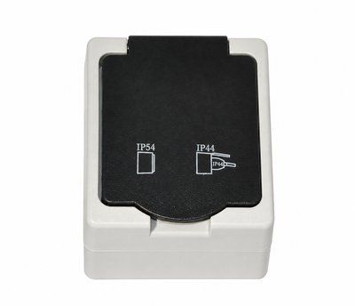 Розетка 1-я внешняя влагозащищенная,IP 54 Elbrus GISelt G 528007 для внешнего накладного монтажа в электрических сетях G 528007 фото