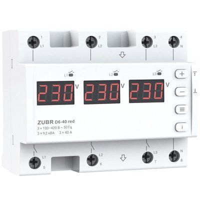Реле пружне ZUBR D6-40 red для захисту побутового та промислового електрообладнання D6-40 red фото