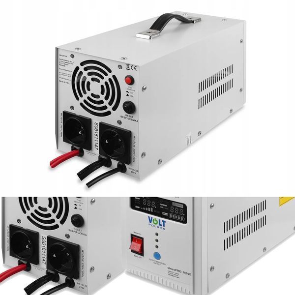 Аварійне джерело живлення SINUS PRO 1000 E ДБЖ UPS 1000ВА/700 Вт VOLT чистий синус 12 В &rarr; 230 В 3SP091012E фото