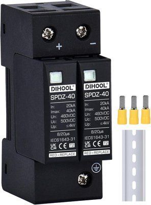Защита от перенапряжения сетевой фильтр 2P 40KA DC 500V DIHOOL DC500V 2P40KA фото