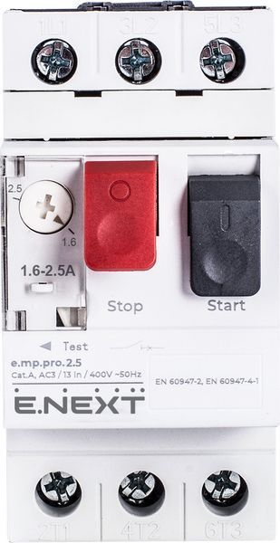 Автомат захисту двигуна e.mp.pro. 2.5, 1,6-2,5А E.NEXT p004002 p004002 фото