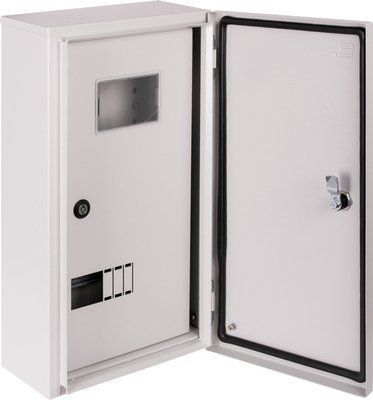 Корпус обліку металевий e.mbox.pro.n.f3.9 IP54 навісний під 3ф лічильник, 9 мод. , з внутр.дверцятам E.NEXT p0100225 фото