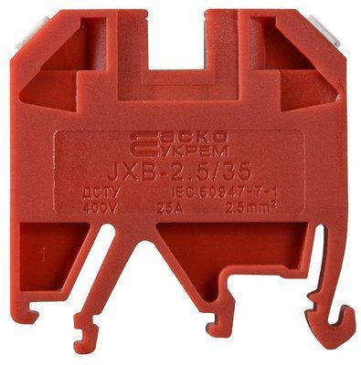 Клемник JXB 2,5/35 червоний A0130010033 для під&rsquo;єднання провідників у електрощитовому обладнанні A0130010033 фото