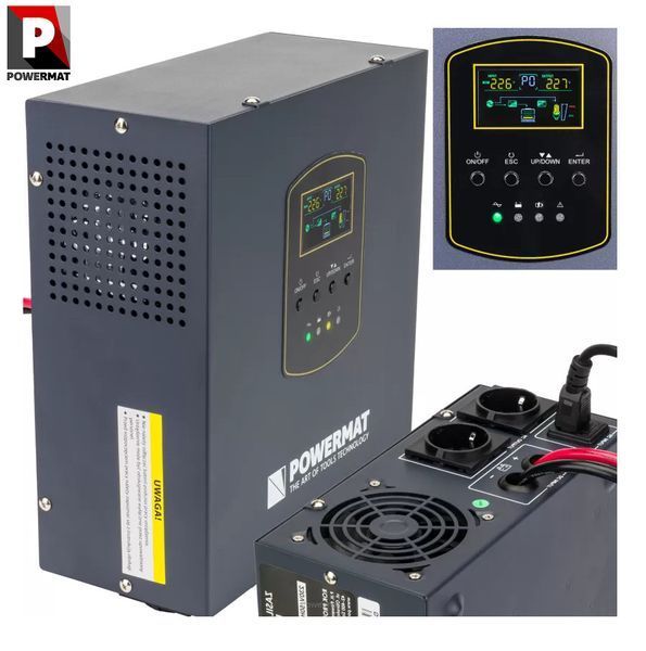 Источник аварийного питания PM-UPS- 1000VA 800W навесной Inverter 12V Powermat 5904067442511 фото