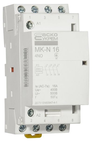 Модульный контактор MK-N 4P 16A 4NO 220V A0040030026 для автоматизации, управления и защиты электрических нагрузок A0040030026 фото