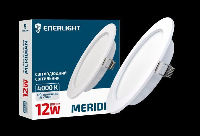 Светильники потолочные MERIDIAN 12Вт 4000К ENERLIGHT MERIDIAN12SMD80N для дома и офиса MERIDIAN12SMD80N фото