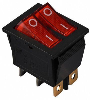 Переключатель 2 клавишный KCD2-2101N R/B 220V красный с подсветкой АСКО-УКРЕМ A0140040109 A0140040109 фото