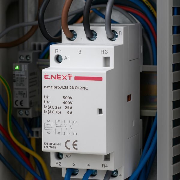 Модульний контактор e.mc.pro.4.25.2NO+2NC, 4р, 25А, 2NO+2NC, 220В Е.NEXT p005222 p005222 фото