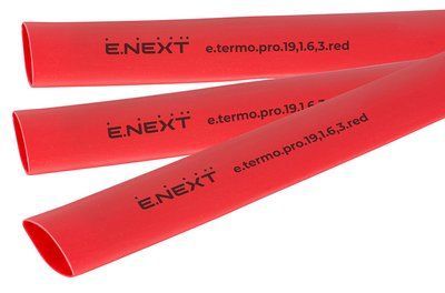 Термоусадочная трубка с клеевым слоем e.termo.pro.19,1.6,3.red, 19,1/6,3, 1м, красная E.NEXT p092047 p092047 фото
