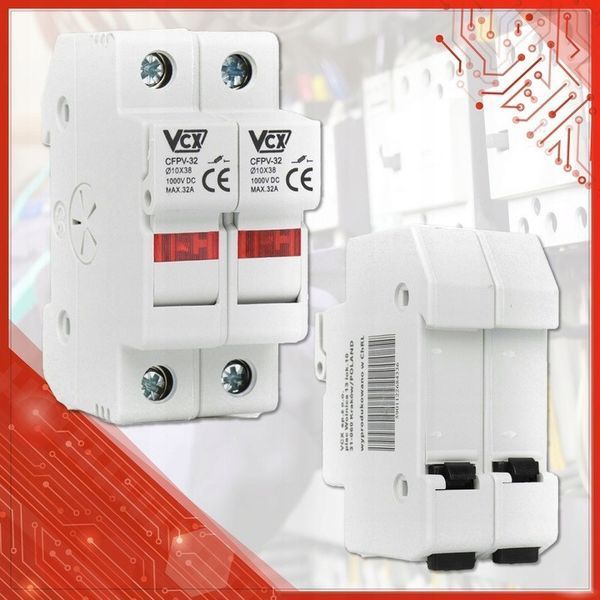 Модульная основа предохранителя CFPV-32 gPV 10&times;38 2Р/32A 1000V DC VCX для солнечных панелей CFPV-32 PV 2P фото