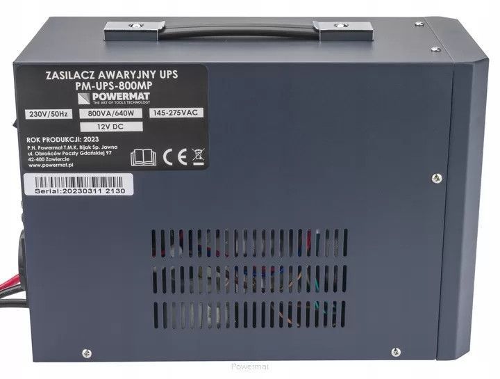 Джерело аварійного живлення UPS LCD 800VA 640W Inverter PM-UPS-800MP 12V Powermat 5904067442429 фото