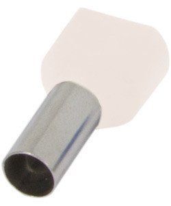 Изолированный наконечник e.terminal.stand.te.2.0.5.white (TE0508 white) 2x0,5 кв.мм, белый, 100шт s4037000 s4037000 фото