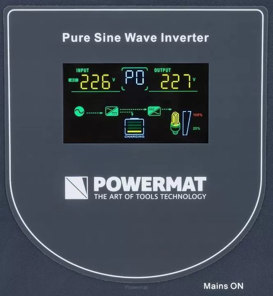 Джерело аварійного живлення UPS LCD 1000VА 800W Inverter PM-UPS-1000MP 12V Powermat 5904067442436 фото