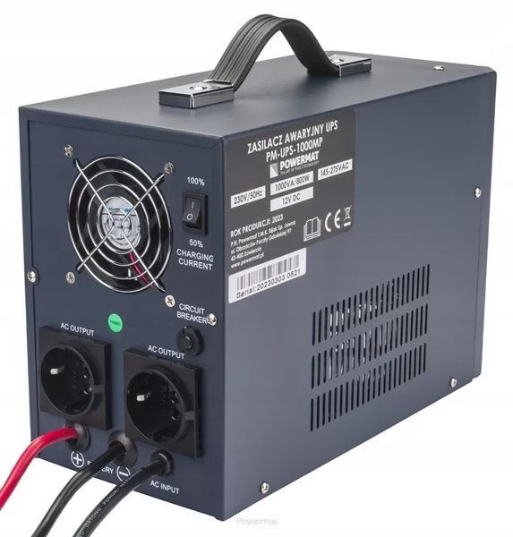 Джерело аварійного живлення UPS LCD 1000VА 800W Inverter PM-UPS-1000MP 12V Powermat 5904067442436 фото