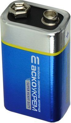Батарейка солевая Крона.6F22.SP1 (shrink 1) Аско.6F22.SP1 для бытовых электронных устройств с низким энергопотреблением Аско.6F22.SP1 фото