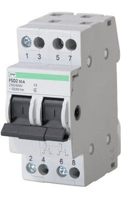 Переключатель нагрузки FSD2 2P 50A 1-0-2 FSD2250 для ручного переключения источников питания FSD2250 фото