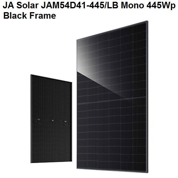 Солнечная двухсторонняя панель JA Solar JAM54D41-445/LB Mono 445Wp, Black Frame e330aedd-0952-11f0-8986-932e94bc3e0e фото