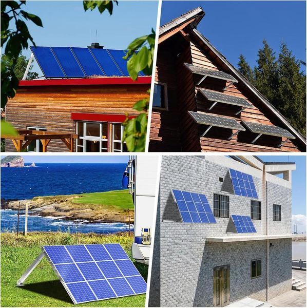 Кріплення сонячної панелі Al Light чорний алюміній з регулюванням кута від 15&deg; до 30&deg; та метизами fast 38-68 Black фото