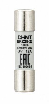 Предохранитель цилиндрический NRZ28-20 12A gPV DC1000V 10х38мм 676031 для защиты фотоэлектрических систем 676031 фото