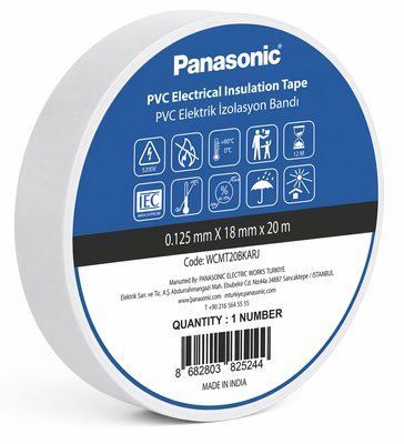 Изоляционная лента ПВХ Panasonic 0.125x18мм 20м Белая WCMT20WHARJ фото