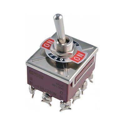 Тумблер клавишный KN3C-403(AA)-BN ON-OF-ON 12p 15A 250V АСКО-УКРЕМ A0140060025 A0140060025 фото