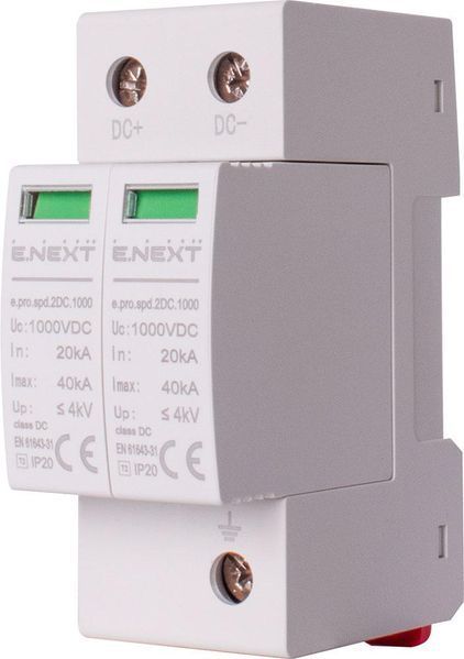 Пристрій для захисту від імпульсних перенапруг e.pro.spd.2DC 2P 1000VDC p076020 E.NEXT p076020 фото
