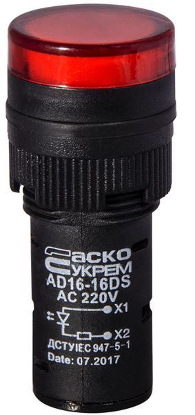 Сигнальная арматура AD16-16DS красная 220V АC A0140030050 для визуального контроля состояния электрической цепи A0140030050 фото
