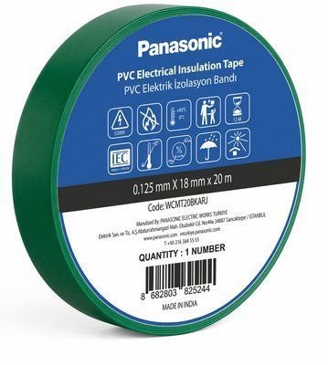 Изоляционная лента ПВХ Panasonic 0.125x18мм 20м Зеленая WCMT20GRARJ фото