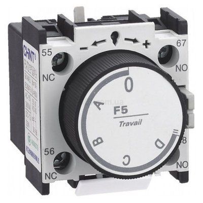 Блок додаткових контактів F5-D0 із затримкою часу&nbsp;0,1&hellip;3с на&nbsp;Вимк. для NC1(2), NXC CHINT 258018 258018 фото