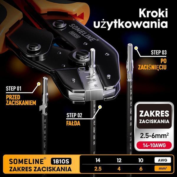Набор для обжима проводов с наконечниками Solar GF6/2 H1Z2Z2-K 4-6мм&sup2; МС-4 SOMELINE&reg; Solar GF6/2 фото