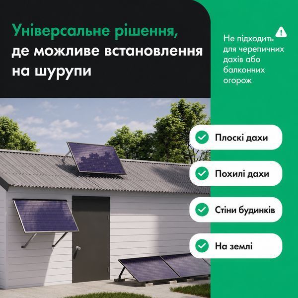 Кріплення для двох PV комплект кронштейнів сонячної панелі регульований кут 15-60&deg; Matadores M01-S фото