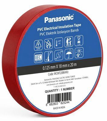 Изоляционная лента ПВХ Panasonic 0.125x18мм 20м Красная WCMT20RDARJ фото