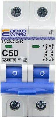 Автоматический выключатель ВА-2017/С 2р 50А АСКО-УКРЕМ A0010170017 фото