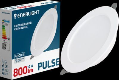 Cвітильник стельовий світлодіодний ENERLIGHT PULSE 10Вт 4000К PULSE10SMD90N для основного освітлення житлових, офісних приміщень PULSE10SMD90N фото
