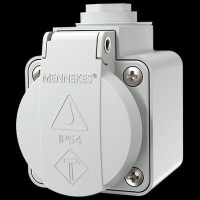 Розетка настенная SCHUKO 16A 3п 230В, IP54 светло-серая (клеммы plug-in) MENNEKES 10081 10081 фото