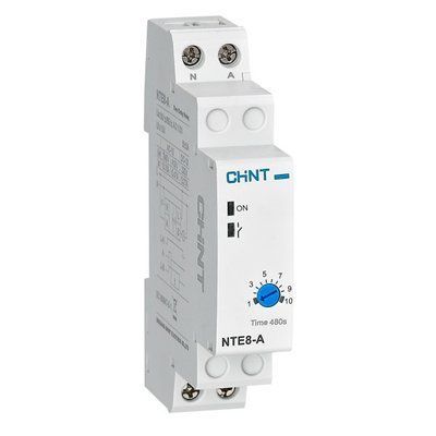Реле задержки времени NTE8-A 48s-480s AC230V на отключение 1NO CHINT 258368 для управления часовыми задержками 258368 фото