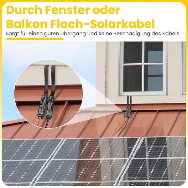 Плоский солнечный кабель 2 &times; 0,5 м, пара PV 4 мм&sup2; со штекерами Offgridtec гибкость для практичных решений 2х0.5мМС4 фото