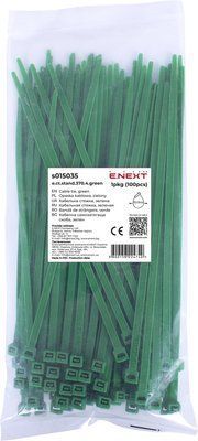 Кабельная стяжка e.ct.stand.370.4.green (100шт), зеленая Е.NEXT s015035 s015035 фото