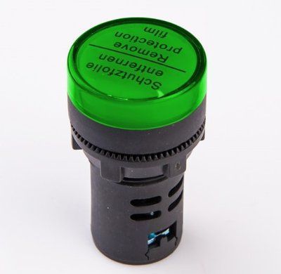 Светодиодный индикатор AD22-22DS 24v АC/DC, зеленая TAKEL 505006з для панельного монтажа в электрических щитах 505006з фото