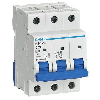 Автоматичний вимикач NB1-63 3P 6KA D 25A CHINT 179717 для захисту трифазних електромереж 179717 фото