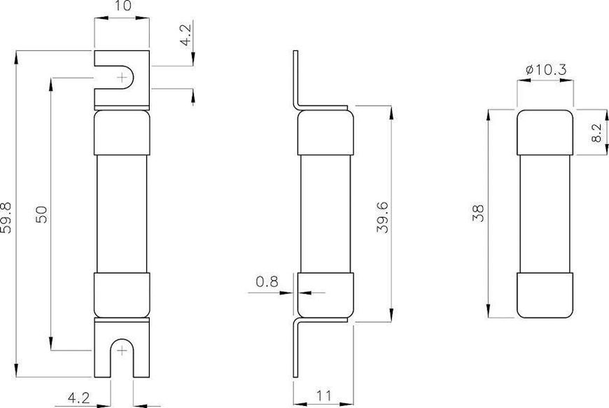 Запобіжник CH 10x38 gPV 15A 1000V (10kA) ETI 2625112 - захист для фотомодульних ланцюгів 2625112 фото