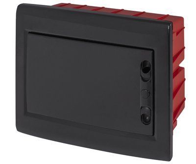 Корпус пластиковий на 12 модулів e.plbox.pro.w.12b.black вбудованний, чорний з непрозорими дверцятам E.NEXT CP12912B фото