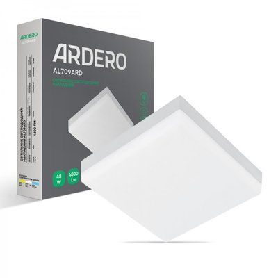 Светильник светодиодный AL709ARD 48W квадрат накладной 4800Lm 5000K 300*300*40mm ARDERO для качественного освещения помещений 7818 фото